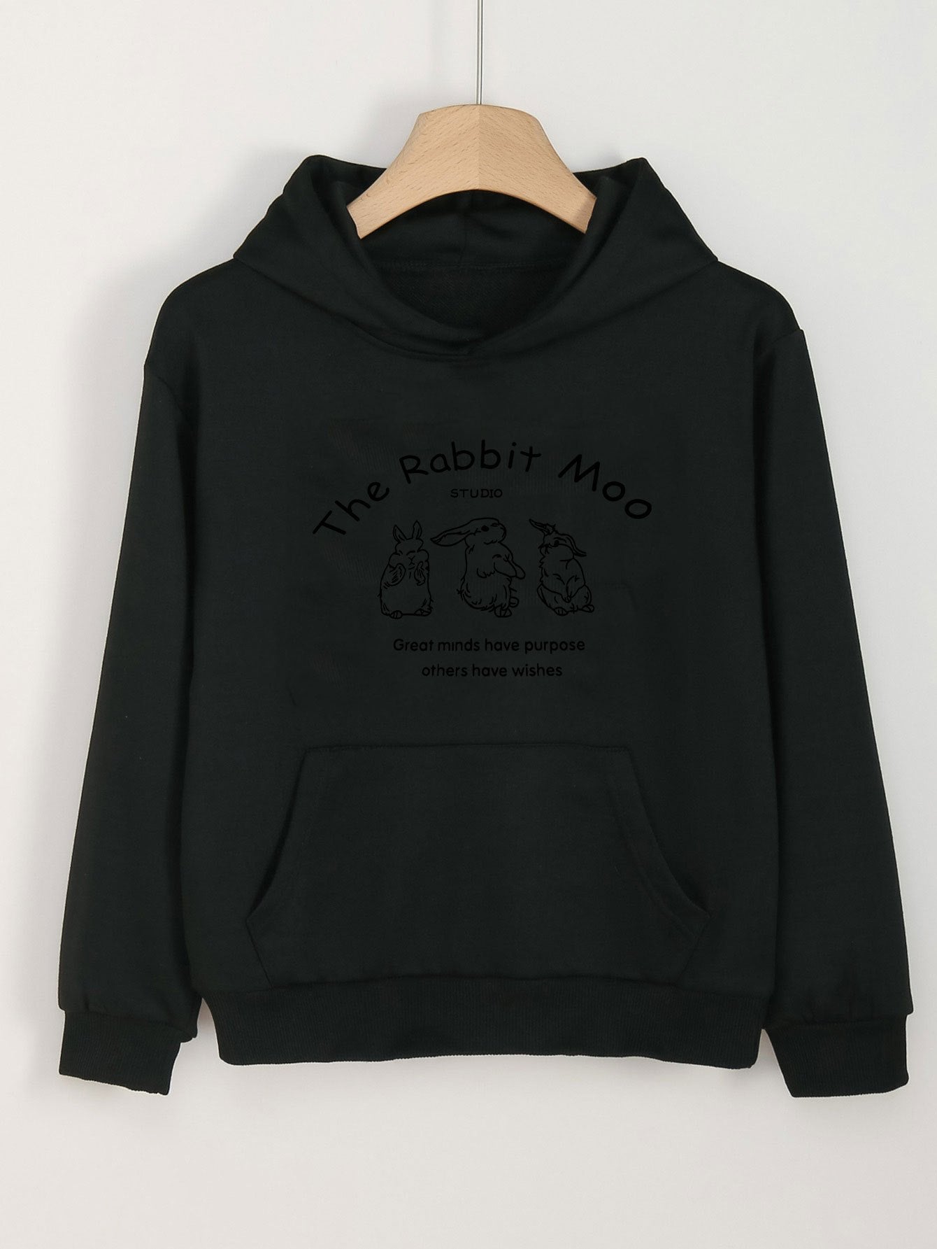 Girls Cartoon Rabbits Hooded Sweatshirt for Spring/Autumn
