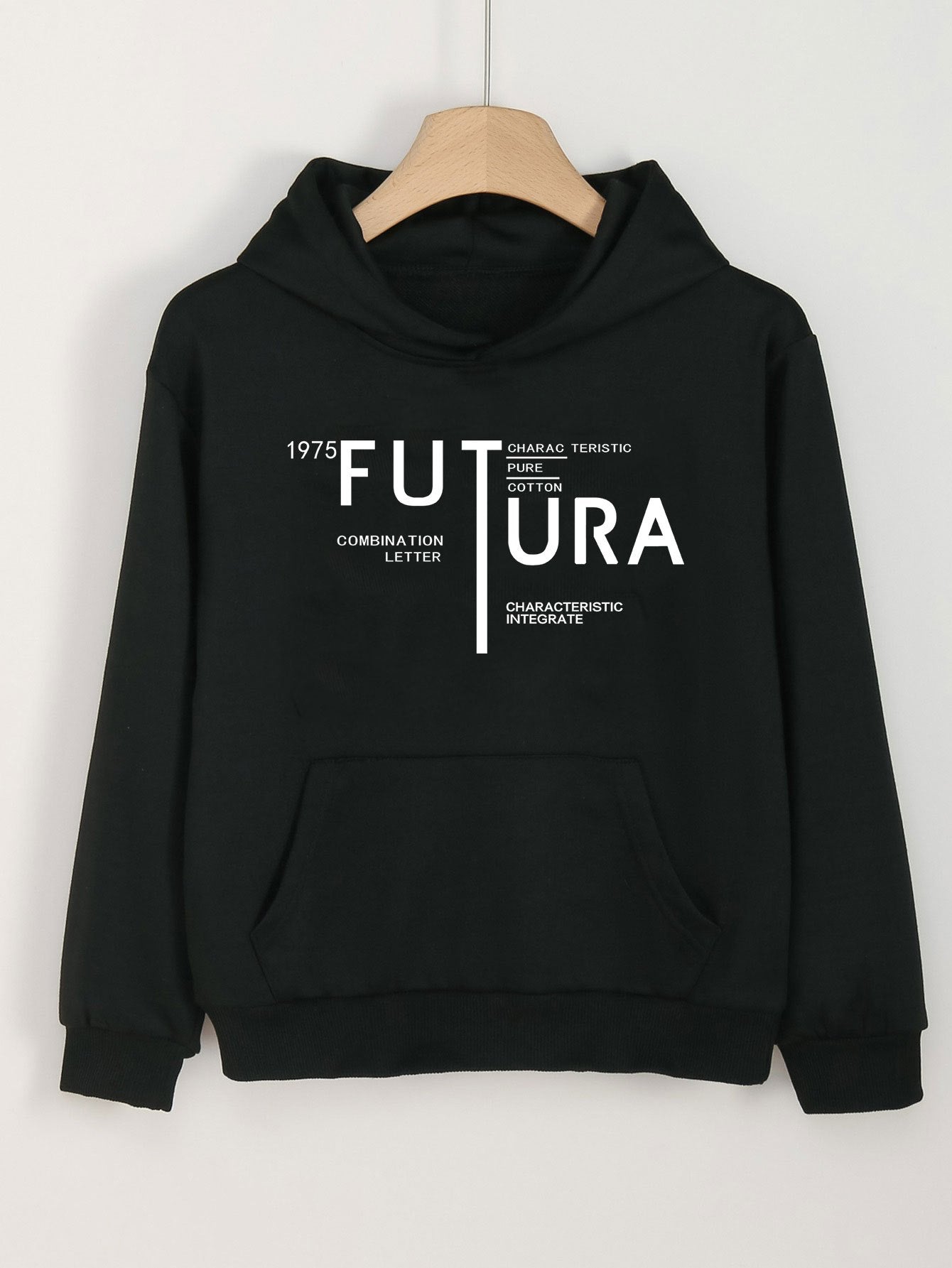 Girls Cartoon Alphabets Hooded Sweatshirt for Spring and Autumn