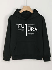 Girls Cartoon Alphabets Hooded Sweatshirt for Spring and Autumn