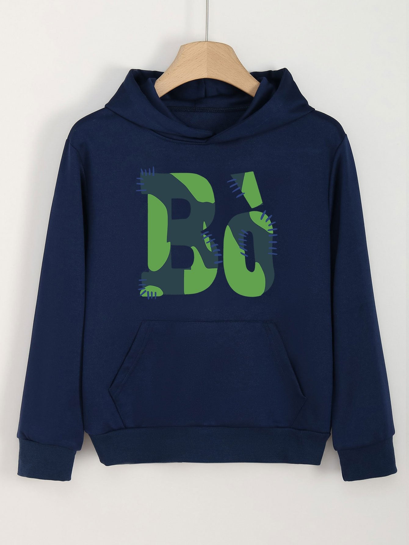 Girls Cartoon Bo Pattern Hooded Sweatshirt for Spring & Autumn