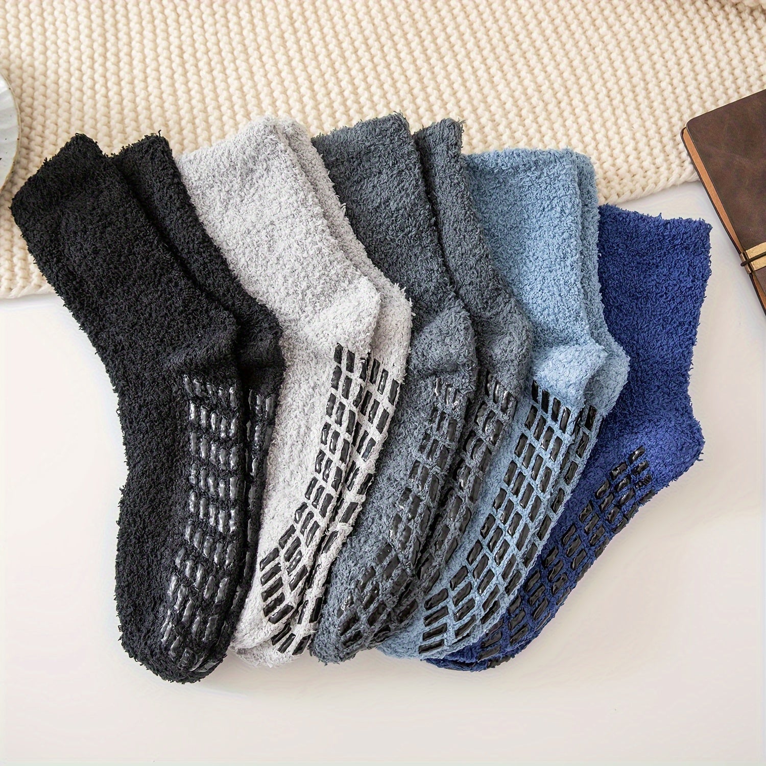 5 Pairs Warm Fuzzy Socks for Home, Comfy Sleep Floor Socks