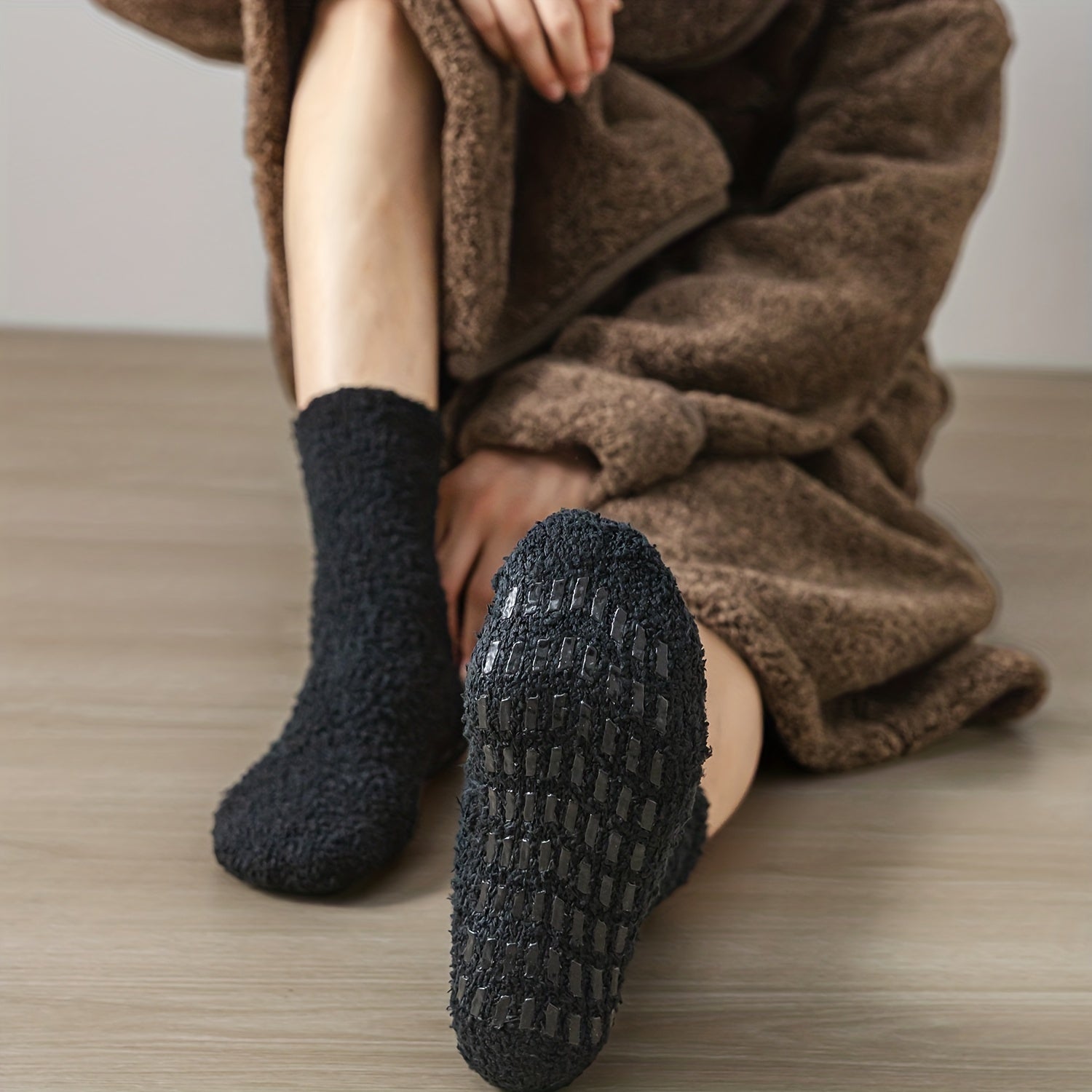 5 Pairs Warm Fuzzy Socks for Home, Comfy Sleep Floor Socks