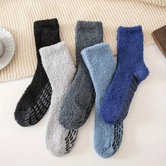 5 Pairs Warm Fuzzy Socks for Home, Comfy Sleep Floor Socks