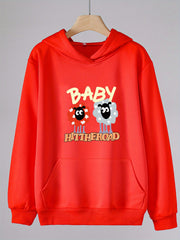 Girls Cartoon Sheeps Pattern Hooded Sweatshirt for Spring and Autumn