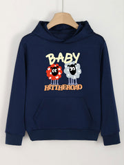 Girls Cartoon Sheeps Pattern Hooded Sweatshirt for Spring and Autumn