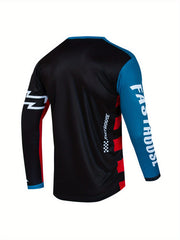 Men's Letter Long Sleeve Motorcycle T-shirt Quick Drying Breathable Top