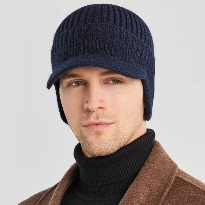 Winter Knitted Hat With Ear Flaps Ear Protection Warm Hat