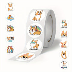 500pcs Corgi Dog Funny Stickers - 10 Patterns - Cartoon Stickers