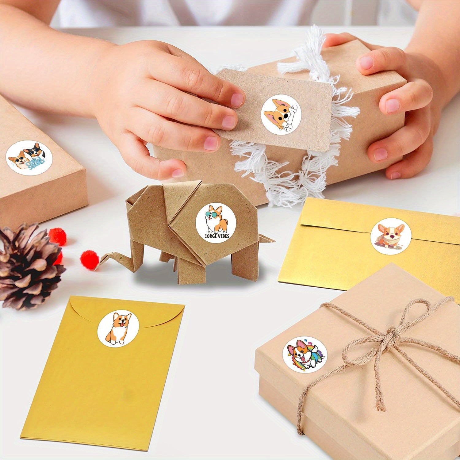 500pcs Corgi Dog Funny Stickers - 10 Patterns - Cartoon Stickers