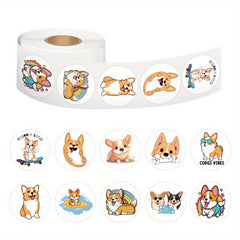 500pcs Corgi Dog Funny Stickers - 10 Patterns - Cartoon Stickers