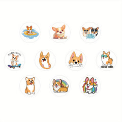 500pcs Corgi Dog Funny Stickers - 10 Patterns - Cartoon Stickers