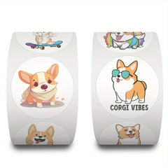 500pcs Corgi Dog Funny Stickers - 10 Patterns - Cartoon Stickers