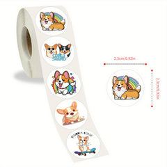 500pcs Corgi Dog Funny Stickers - 10 Patterns - Cartoon Stickers