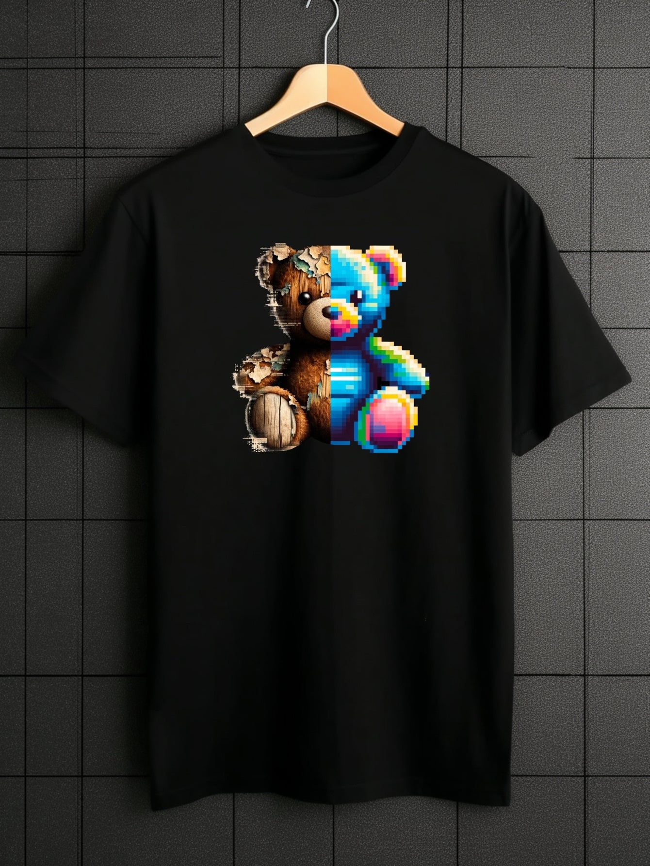 Colorful Bear Print Men's Graphic Active T-shirt