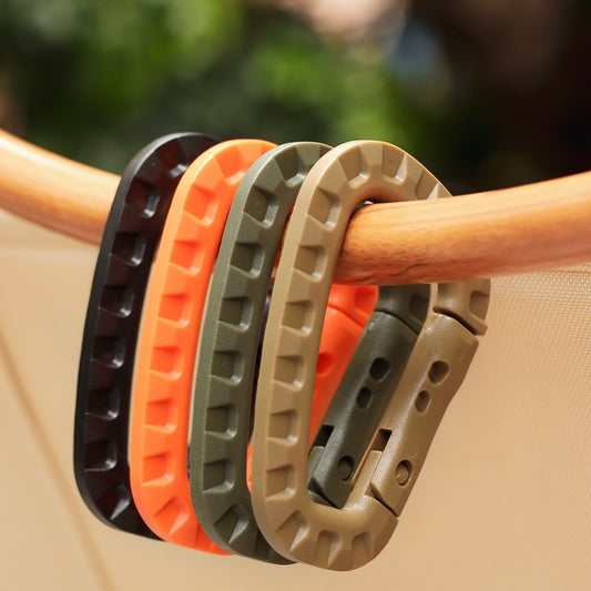 4pcs Lightweight D Shaped Keychain Buckle for Camping Hiking