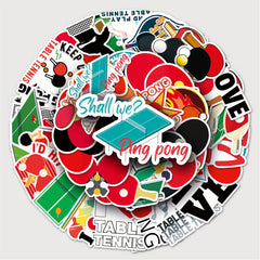 50pcs Table Tennis Graffiti Stickers Laptop Skateboard Phone Water Bottle Travel
