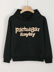 Girls Alphabets Pattern Hooded Sweatshirt For Spring And Autumn
