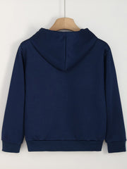 Happy Year Print Hoodie Casual Sweatshirt for Girls