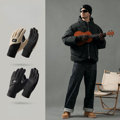 Men's Thickened Outdoor Sports Gloves Windproof Touch Screen Knitted Gloves