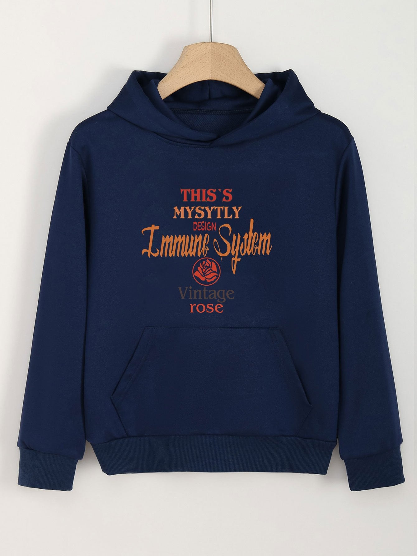 Girls Cartoon Alphabets Pattern Hooded Sweatshirt for Spring and Autumn