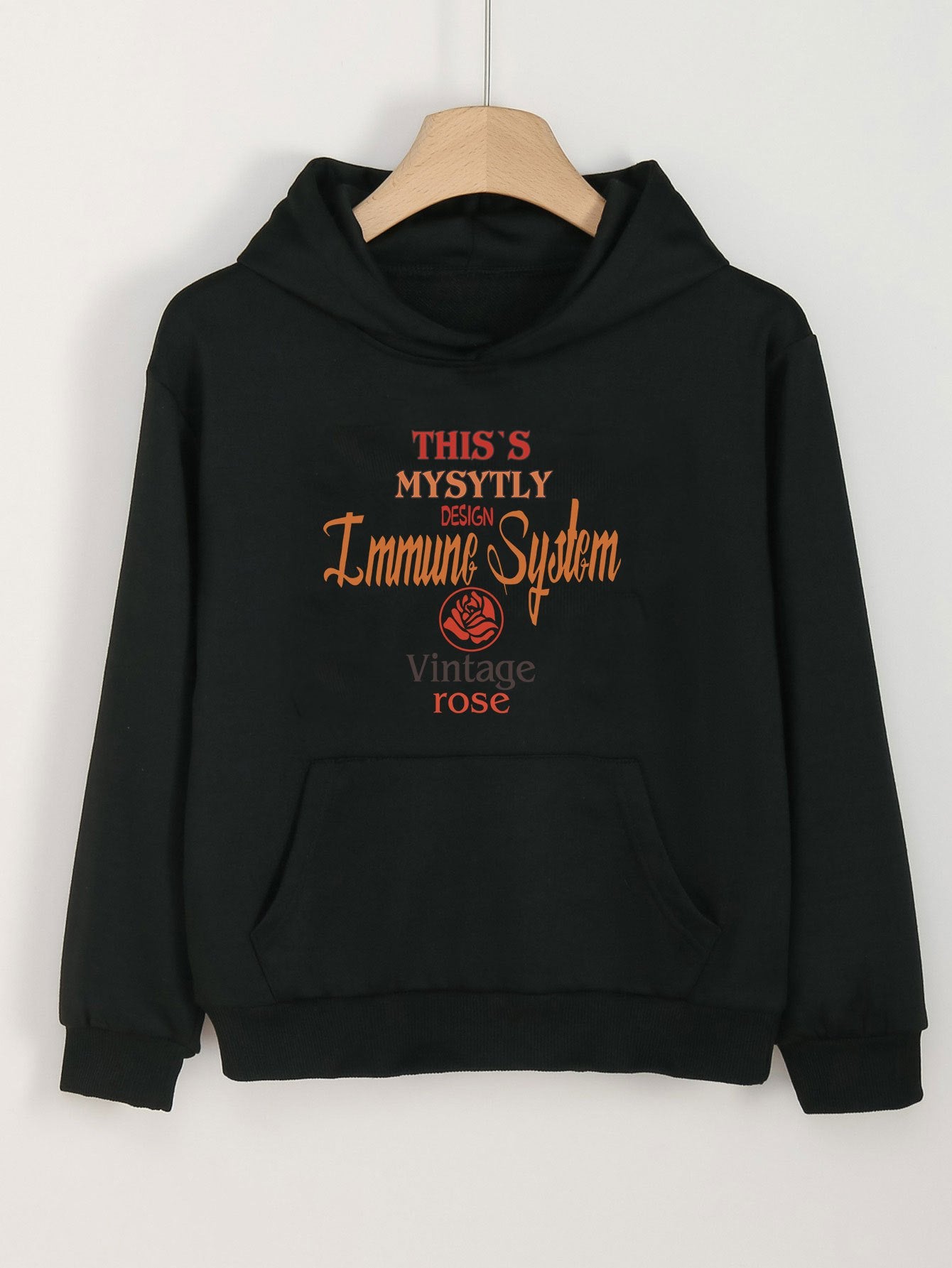 Girls Cartoon Alphabets Pattern Hooded Sweatshirt for Spring and Autumn