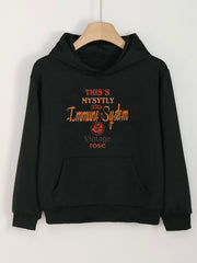 Girls Cartoon Alphabets Pattern Hooded Sweatshirt for Spring and Autumn