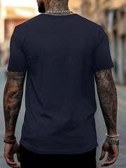 Bear Print Men's Active Crew Neck Tee for Summer