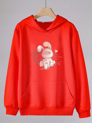 Girls Cartoon Rabbit Long Sleeve Hooded Sweatshirt for Outdoor Activities