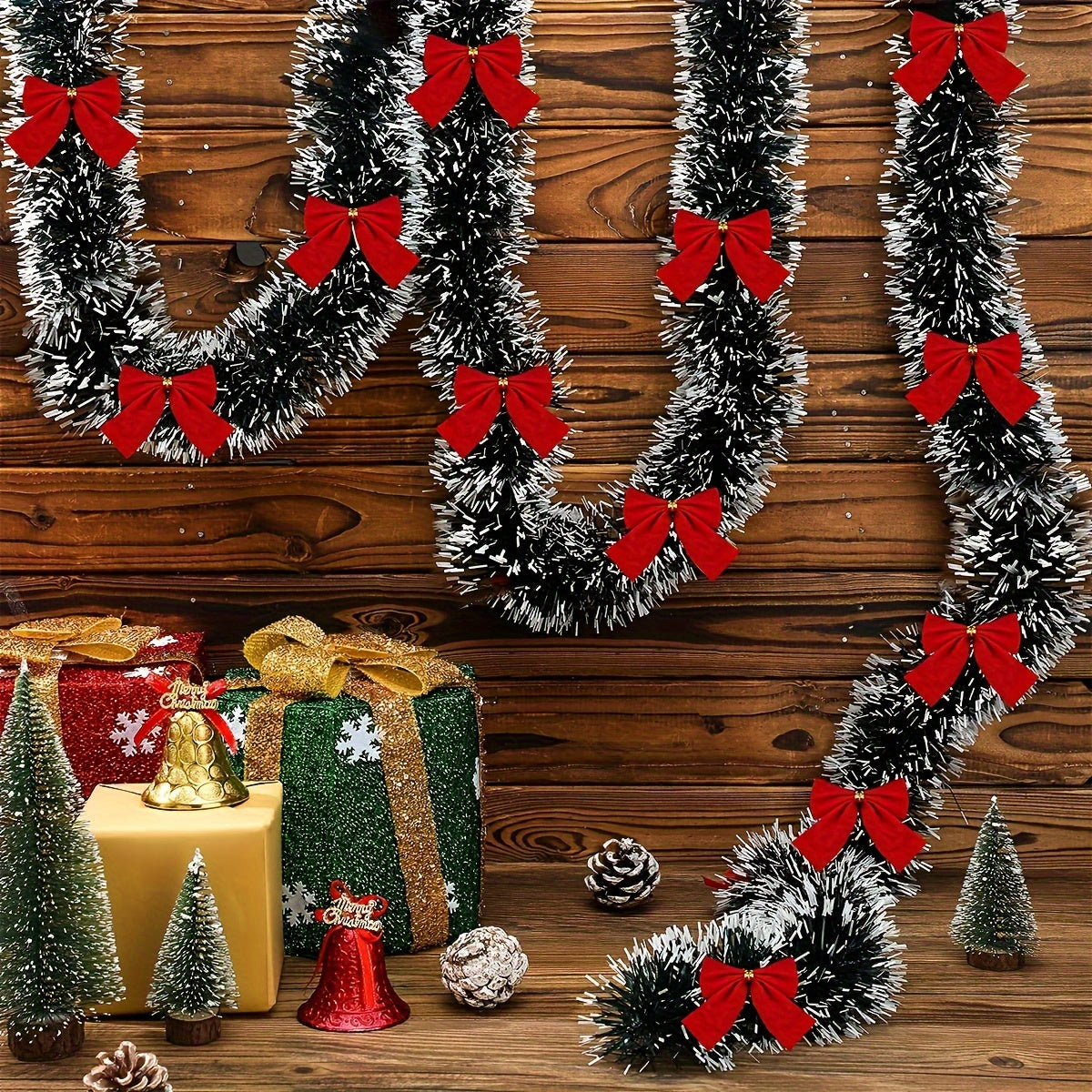 Tinsel Garland Christmas Twist Hanging Decor Indoor Outdoor Ornaments