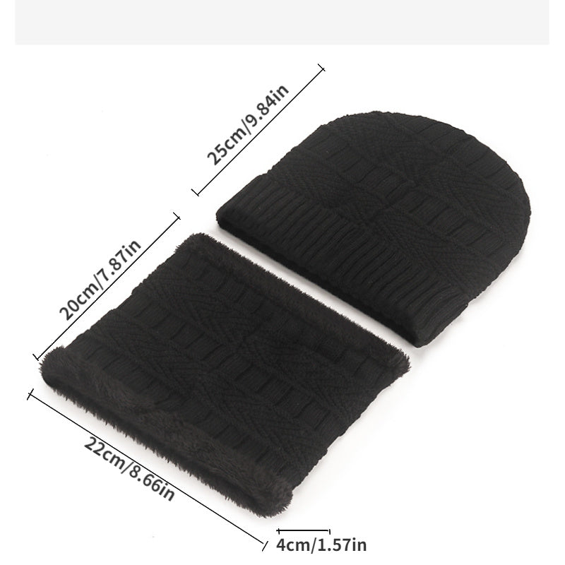 Knitted Hat Neck Gaiter Set for Outdoor Sports Cycling
