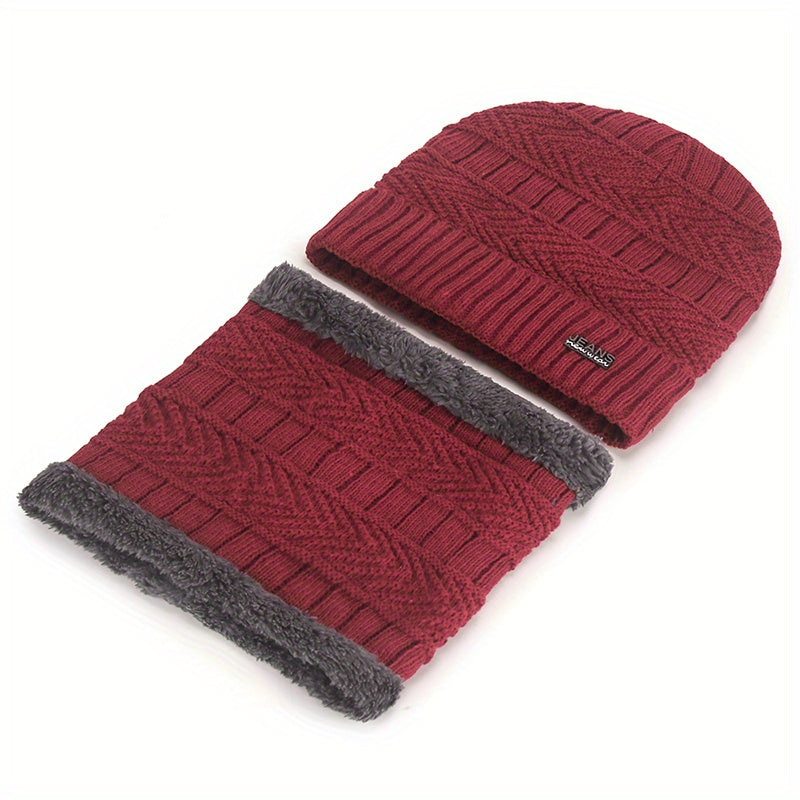 Knitted Hat Neck Gaiter Set for Outdoor Sports Cycling