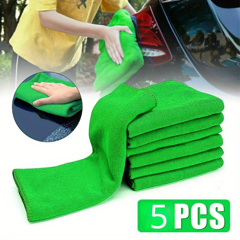 5pcs Microfiber Car Cleaning Towels Glass Washcloth