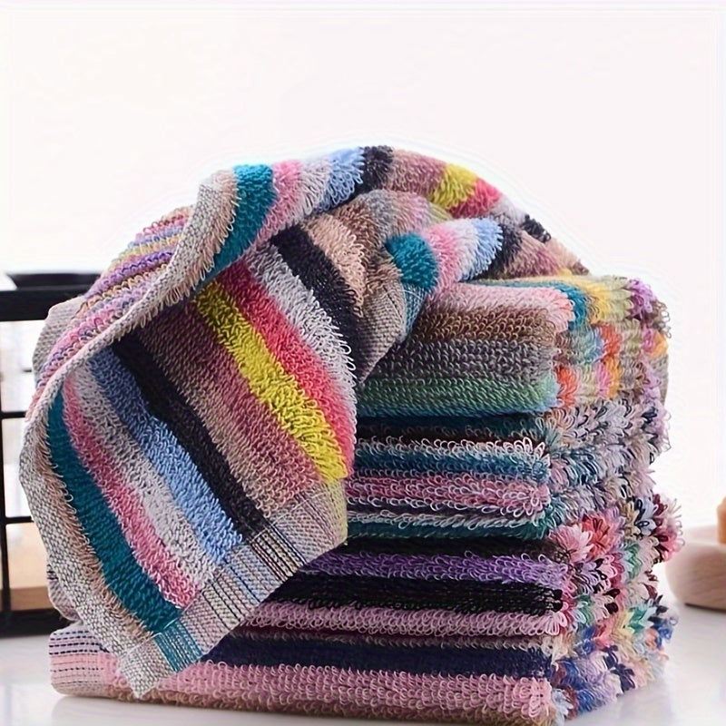 5pcs Square Dish Cloths Striped Kitchen Cleaning Cloth Assorted