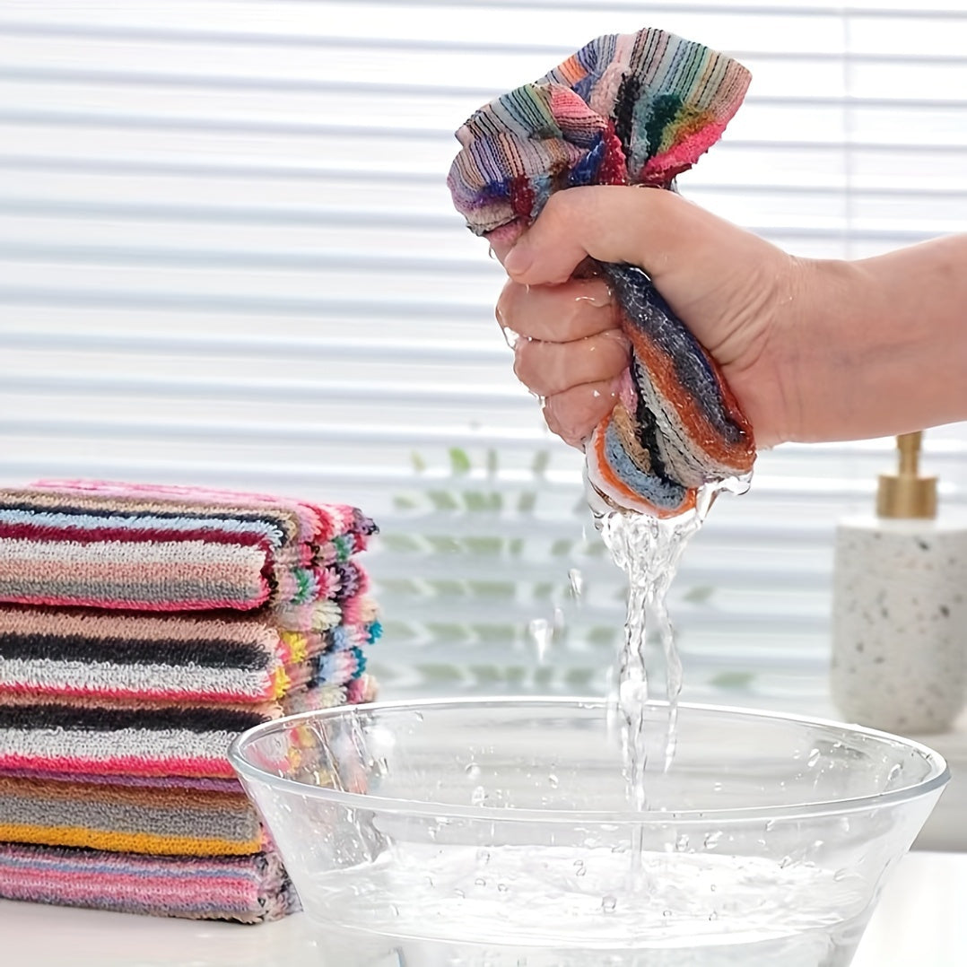 5pcs Square Dish Cloths Kitchen Cleaning Towels Assorted Varieties