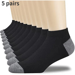 5 Pairs Men's Low Cut Ankle Socks Breathable Sweat Absorption