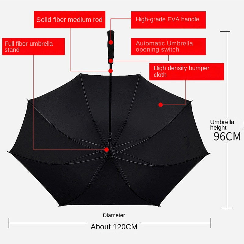 8 Bones Long Handle Golf Umbrella 27 Inch Large Business