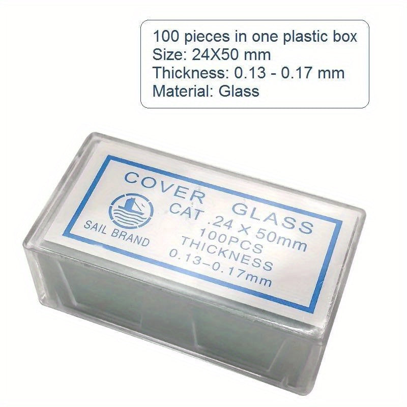 100pcs 24x50 Microscope Glass Slides Cover Slips Blank Slides