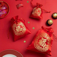 15pcs Festive Velvet Candy Gift Bag for Christmas Birthday Wedding Decor