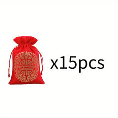 15pcs Festive Velvet Candy Gift Bag for Christmas Birthday Wedding Decor
