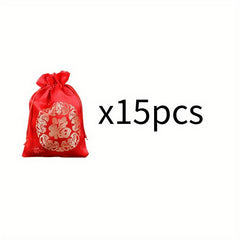 15pcs Festive Velvet Candy Gift Bag for Christmas Birthday Wedding Decor