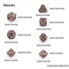 7pcs Metal Polyhedral Dice Set for Role Playing Game