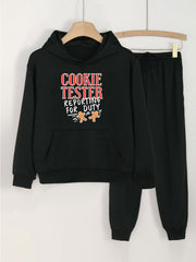 2pcs Gingerbread Man Print Hoodies Jogger Pants Set for Girls