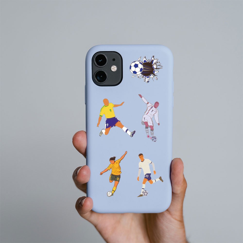50pcs Football Aesthetics Stickers, Waterproof Vinyl Stickers
