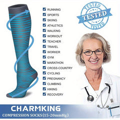 6 Pairs Compression Socks 15-25 mmHg for Men & Women