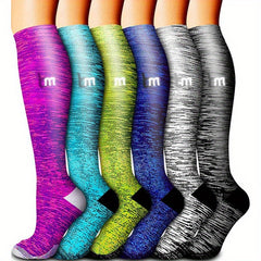 6 Pairs Compression Socks 15-25 mmHg for Men & Women