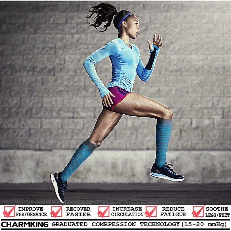 6 Pairs Compression Socks 15-25 mmHg for Men & Women