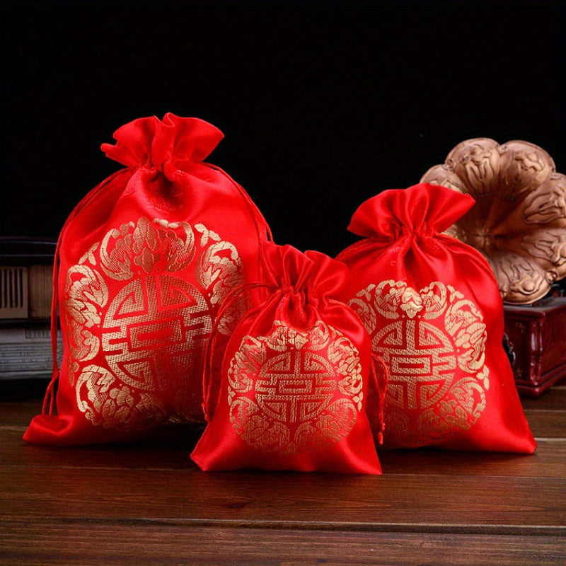 15pcs Festive Velvet Candy Gift Bag for Christmas Birthday Wedding Decor