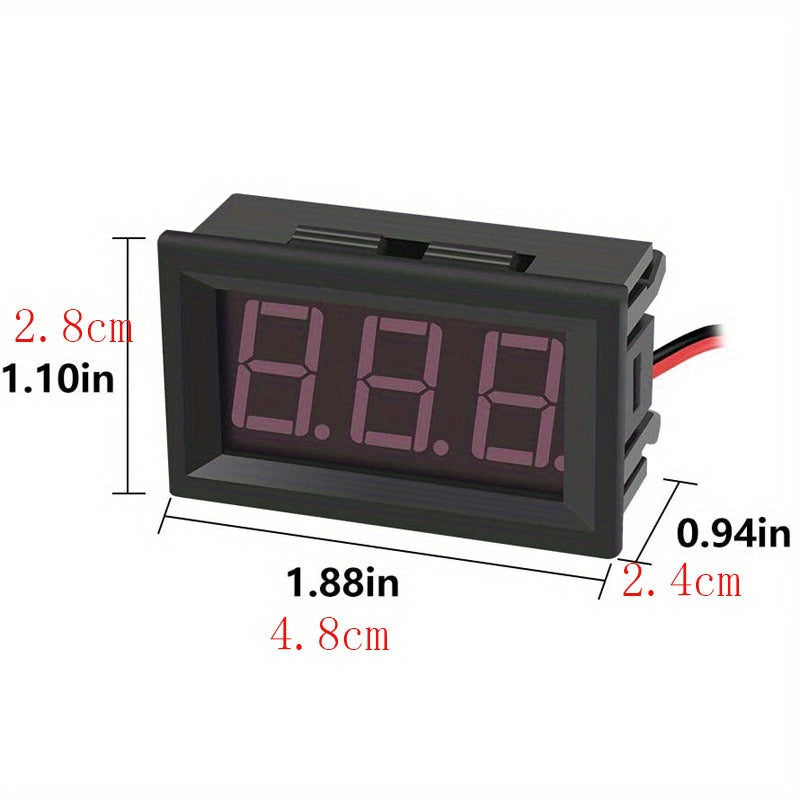 1pc 1 2 wire DC4 5v 30V LED Panel Digital Display Voltmeter Voltmeter