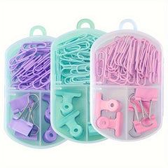 45pcs Multifunctional Pushpins Paper Clips Set School Office Supplies