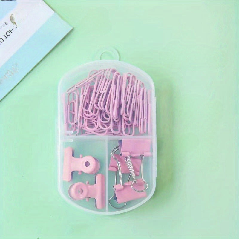 45pcs Multifunctional Pushpins Paper Clips Set School Office Supplies
